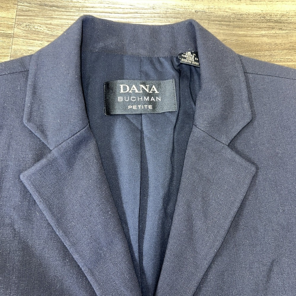 Dana Bachman Navy Blazer Sz 6 Petite Women's - Picture 3 of 5